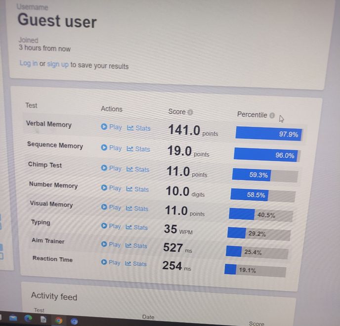 Topic – EPAL – ProjectMic LFG, Human Benchmark results – Aim trainer