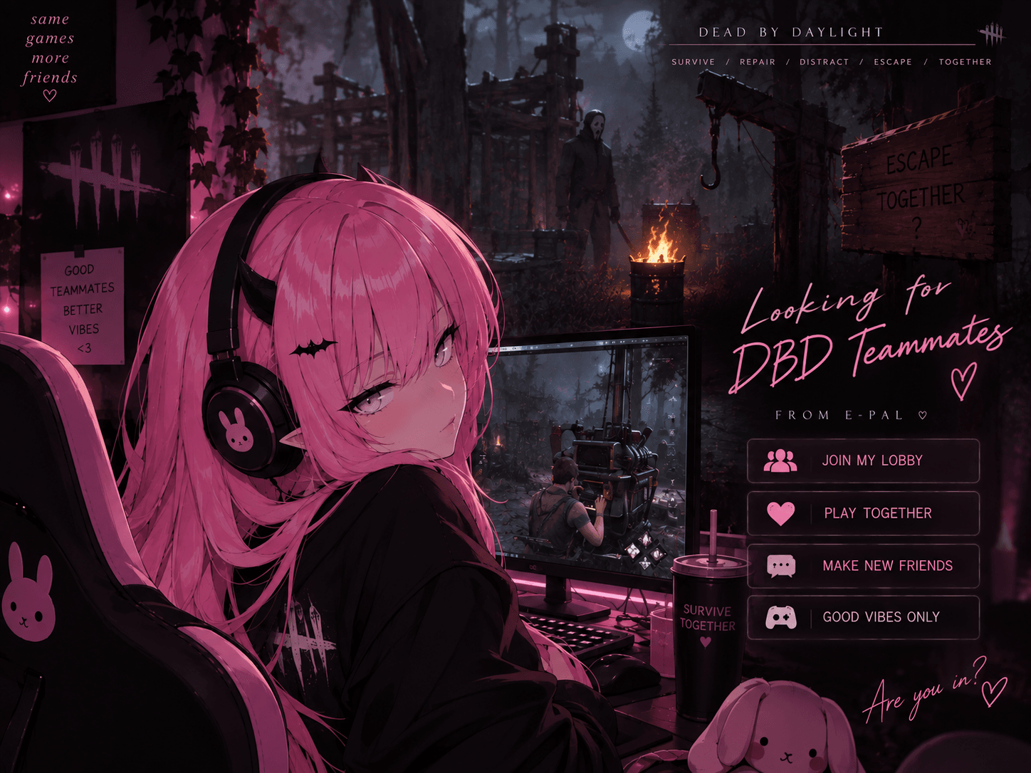 Looking DBD Teammates ? ♡ I got you!