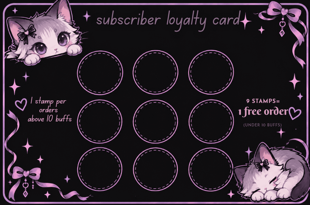 new subscriber perks and loyalty card!!