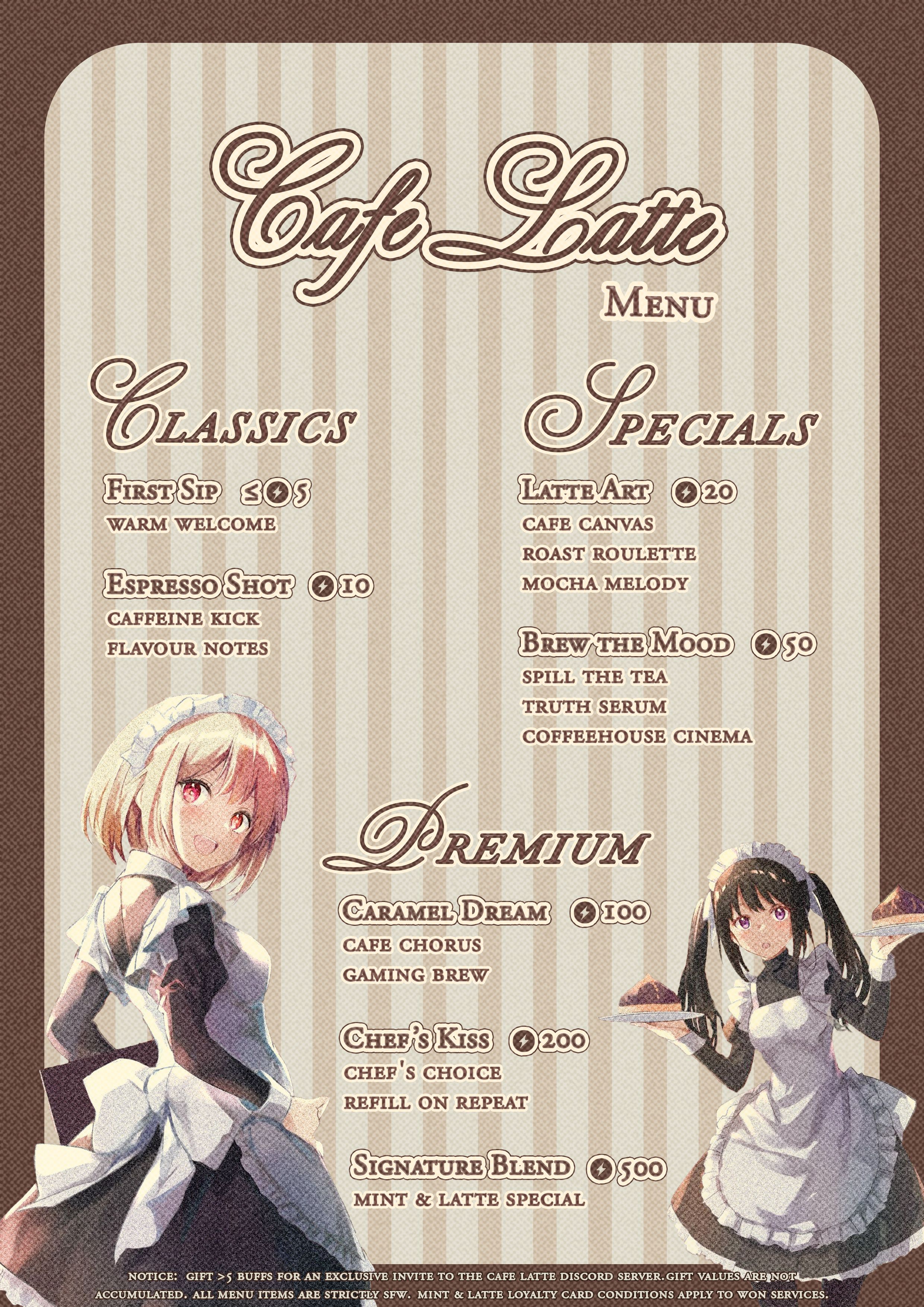 cafe latte menu °.☕• ๑ ˙