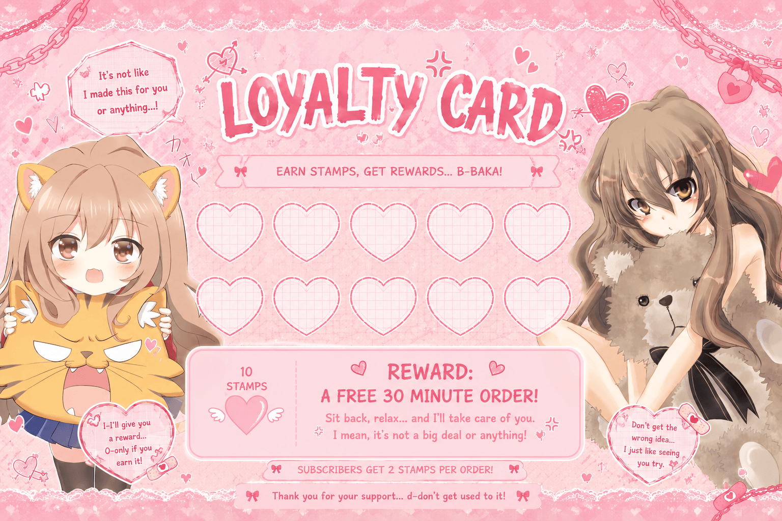 tsundere's loyalty card (≧▽≦)