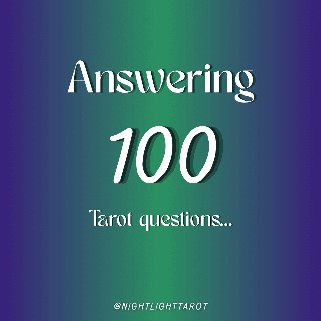 Answering 100 tarot question a day.