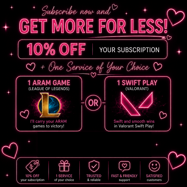 💖 10% OFF Subscription + FREE Bonus Service! 🎮