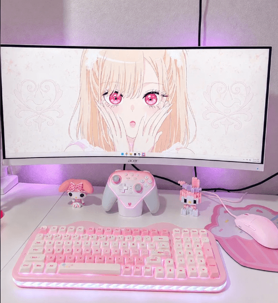 🎀💕 my set up vs me 💕🎀