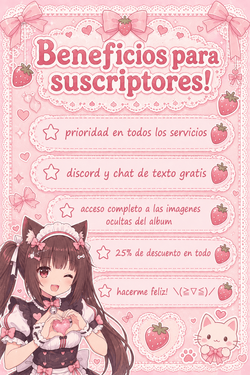 Beneficios para suscriptores <3