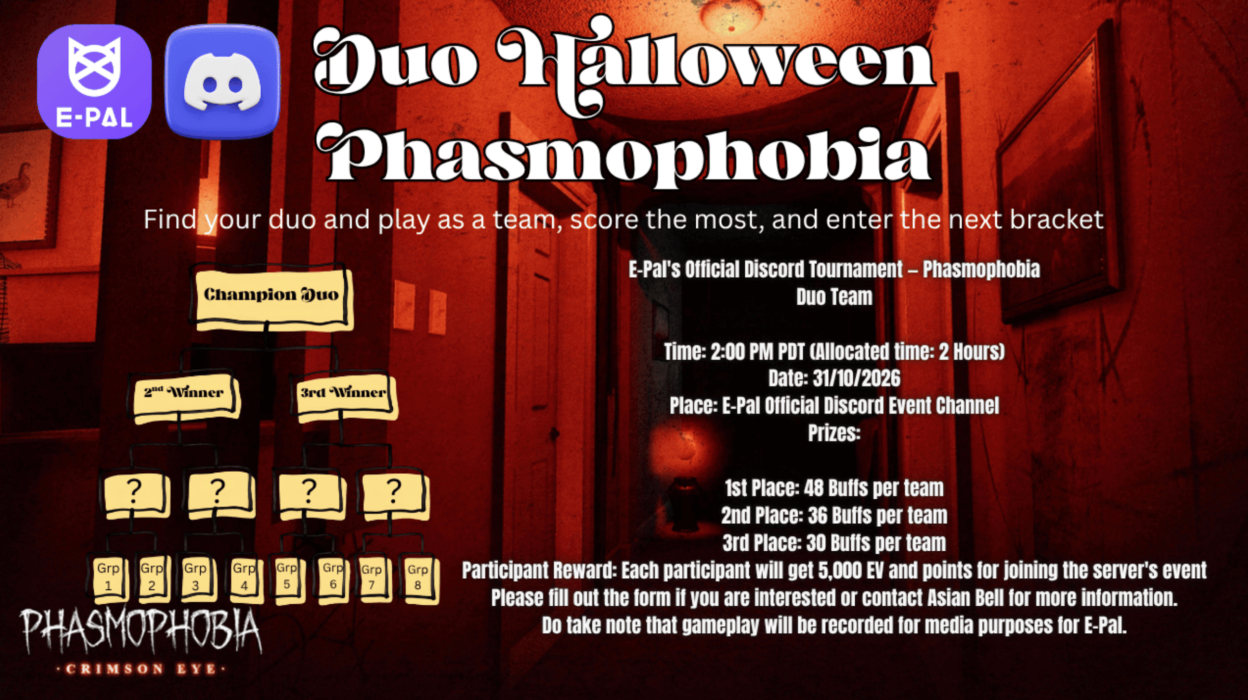 🎃 Duo Phasmophobia Tournament on Discord 🎃