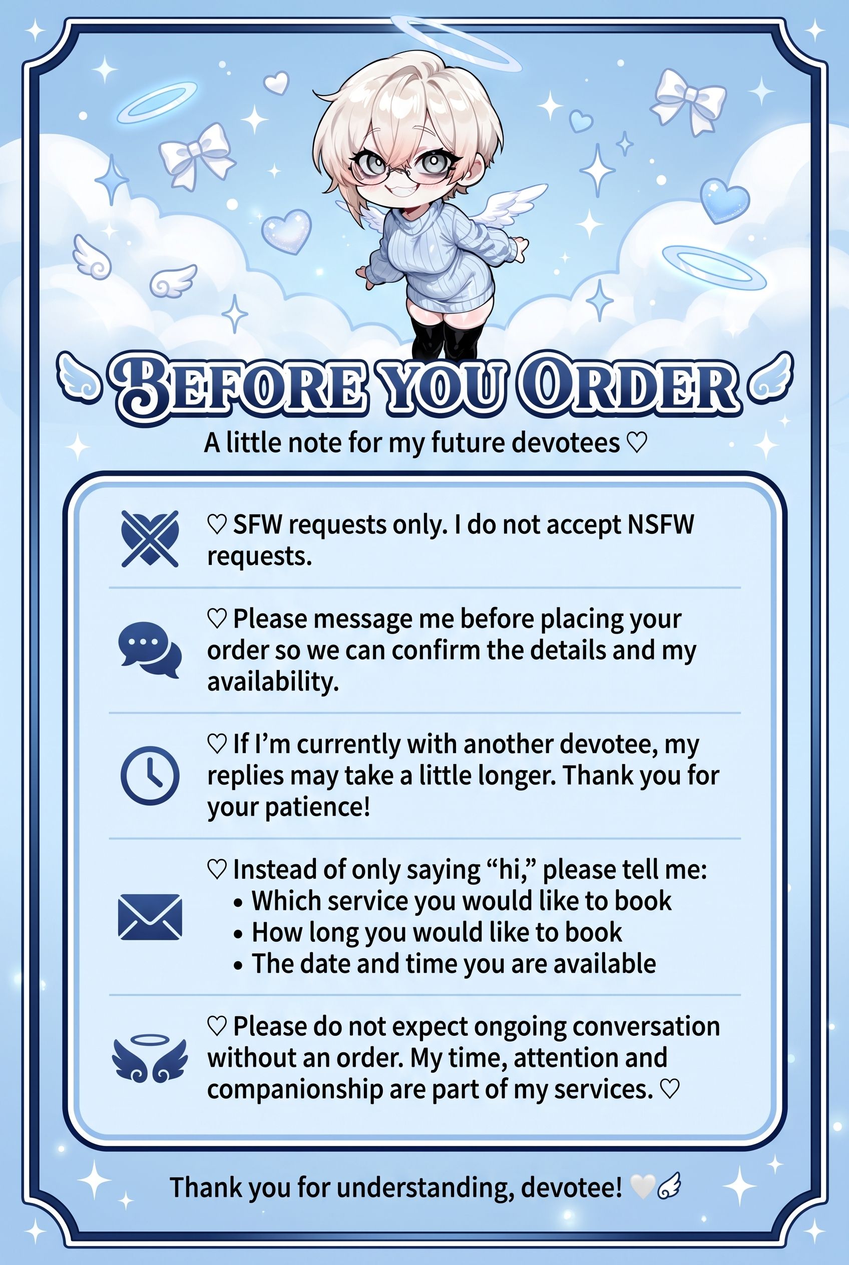 Saph's Rules - Ordering an Angel