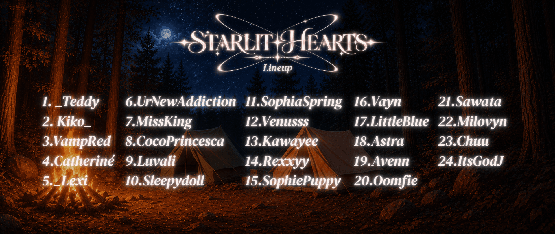 ⭐ STARLIT HEARTS — THE LINEUP IS READY! ⭐