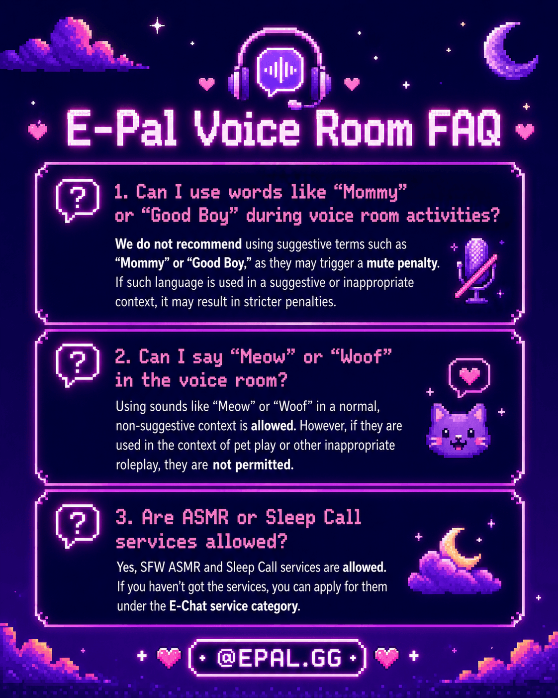 E-pal Voice Room FAQ