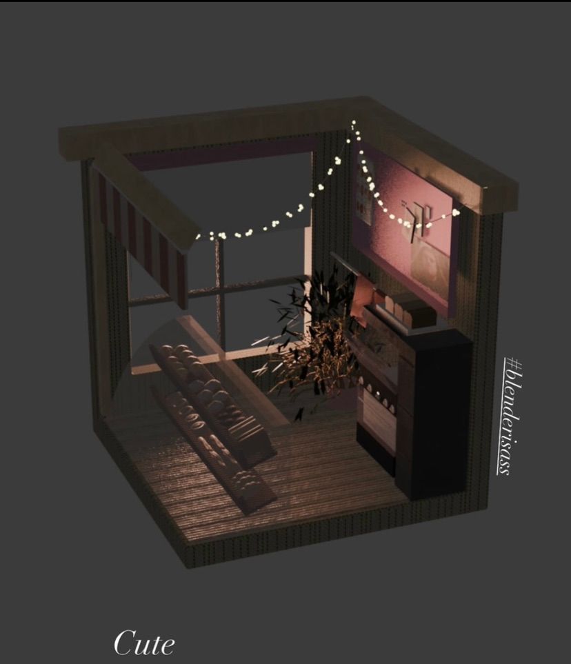 ୨୧ My very first Blender project ♡