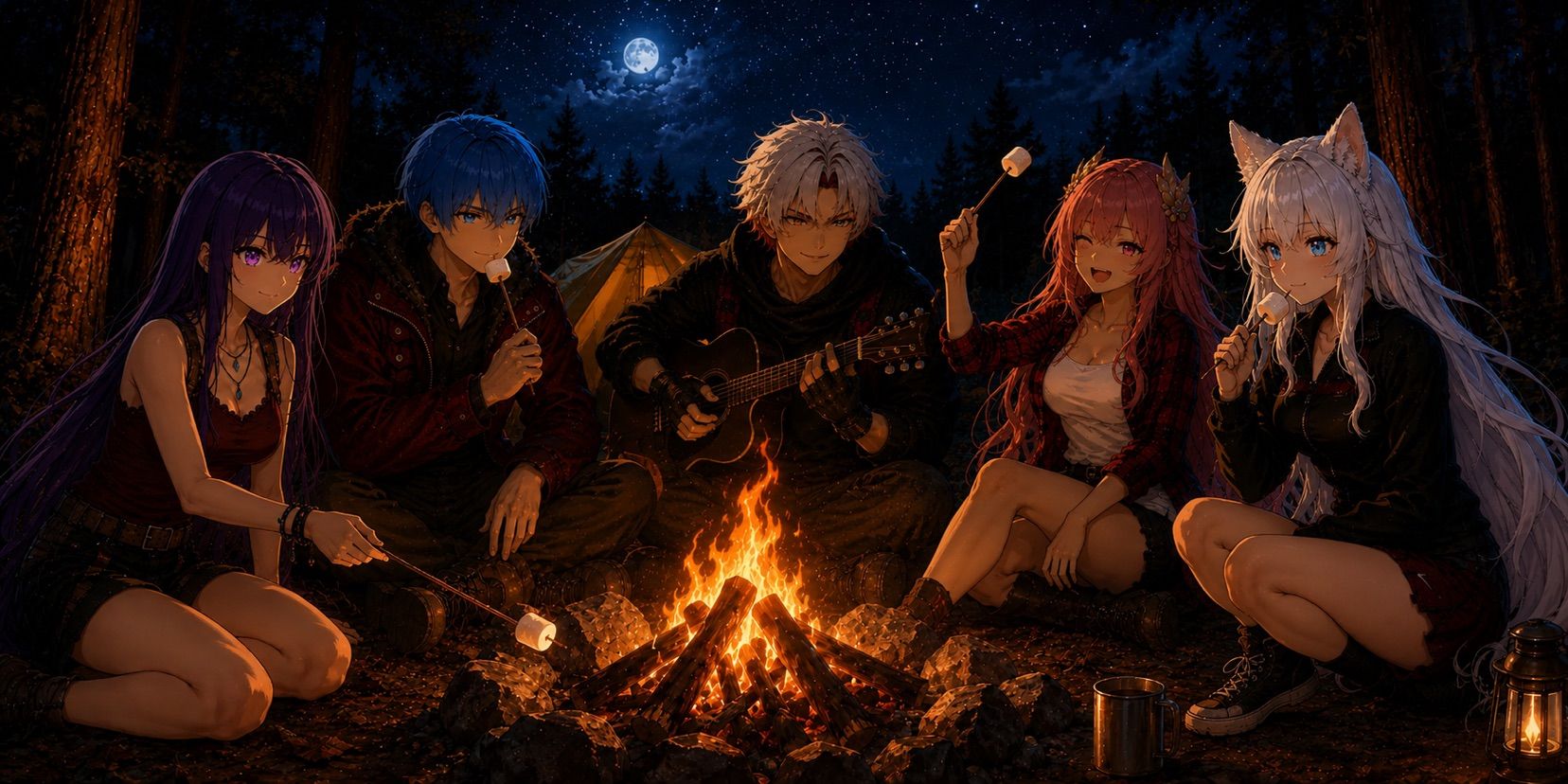 🧣🔥☕️ Cozy Campfire Starlit hearts 🧡