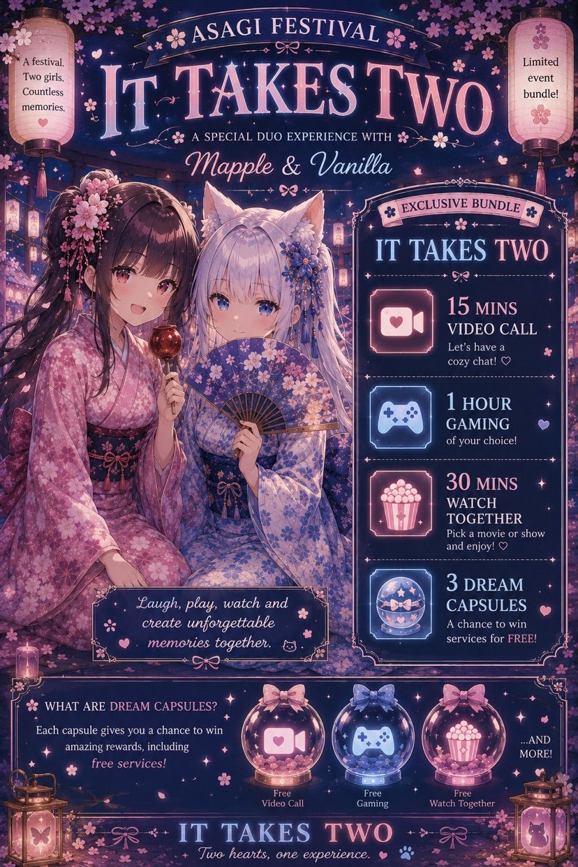 it takes two :  💙 Vanilla x Mapple ❤️