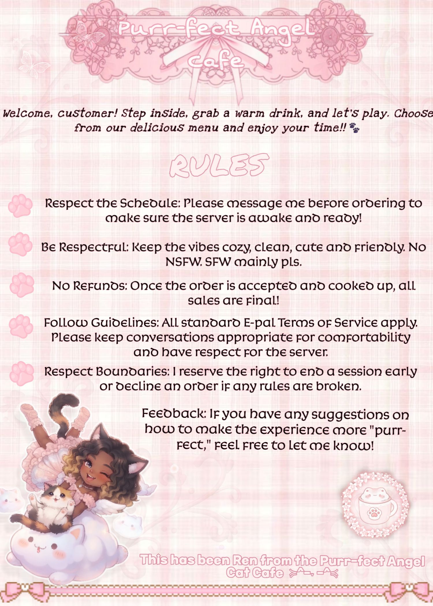 🐾 The Purr-fect Angel Cafe Rules! 🐾