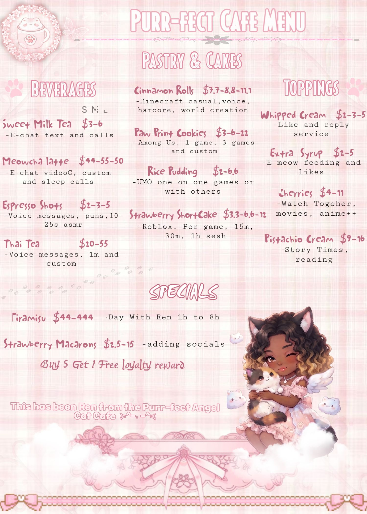 🐾 The Purr-fect Angel Cafe Menu! 🐾