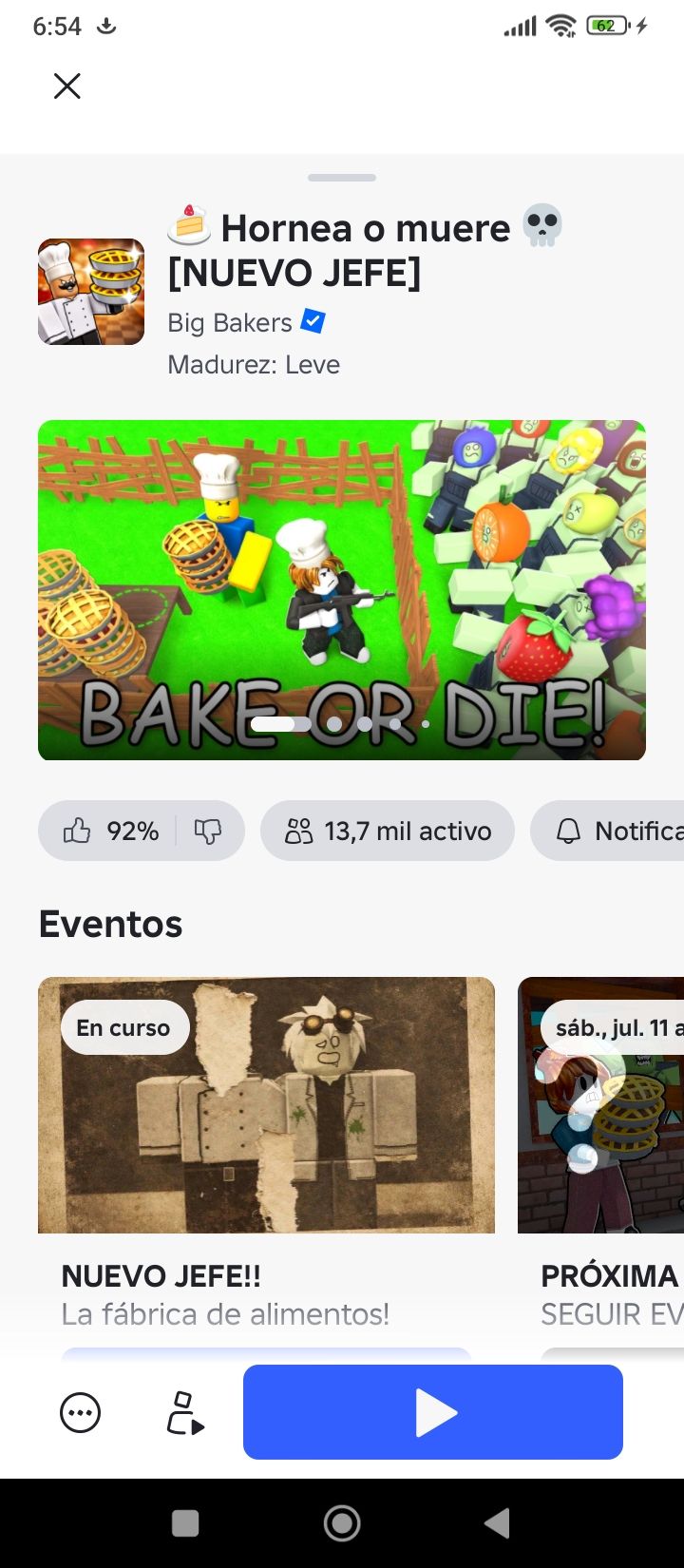 el juego se llama 
Hornear o morir