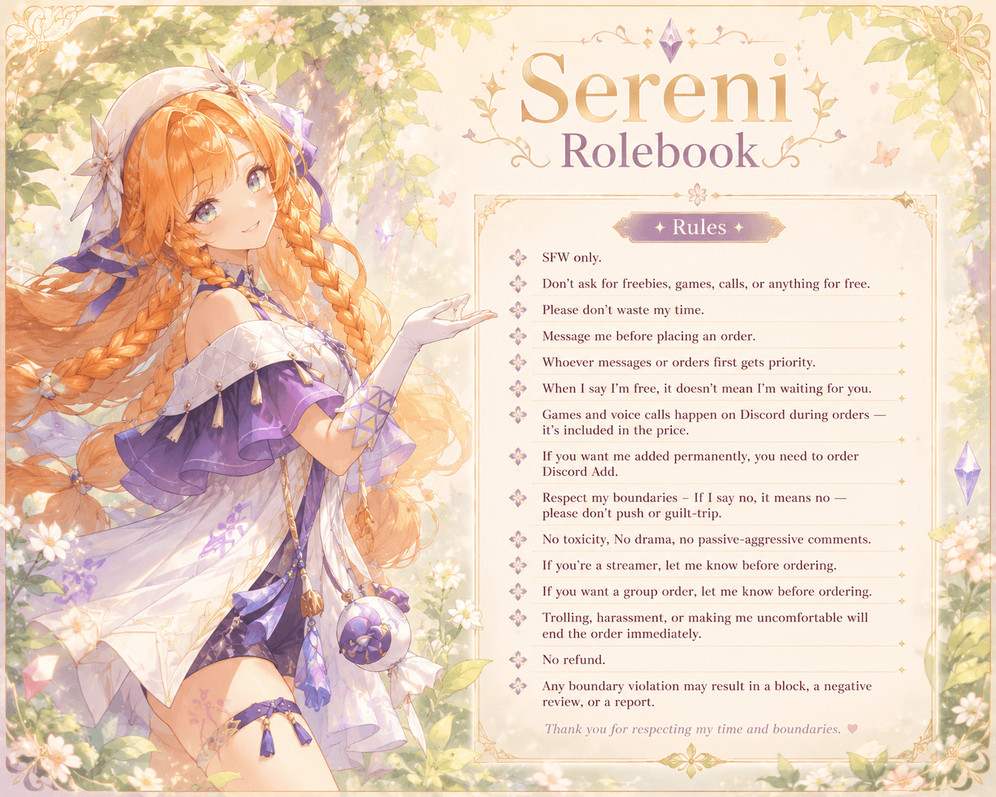 ꧁Sereni Rulebook꧂