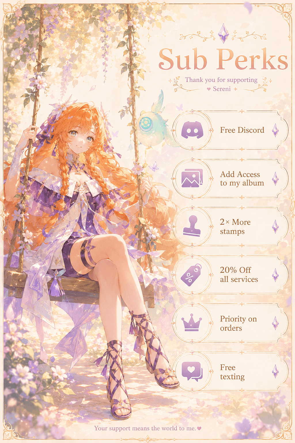 ꧁Sereni Sub perks꧂