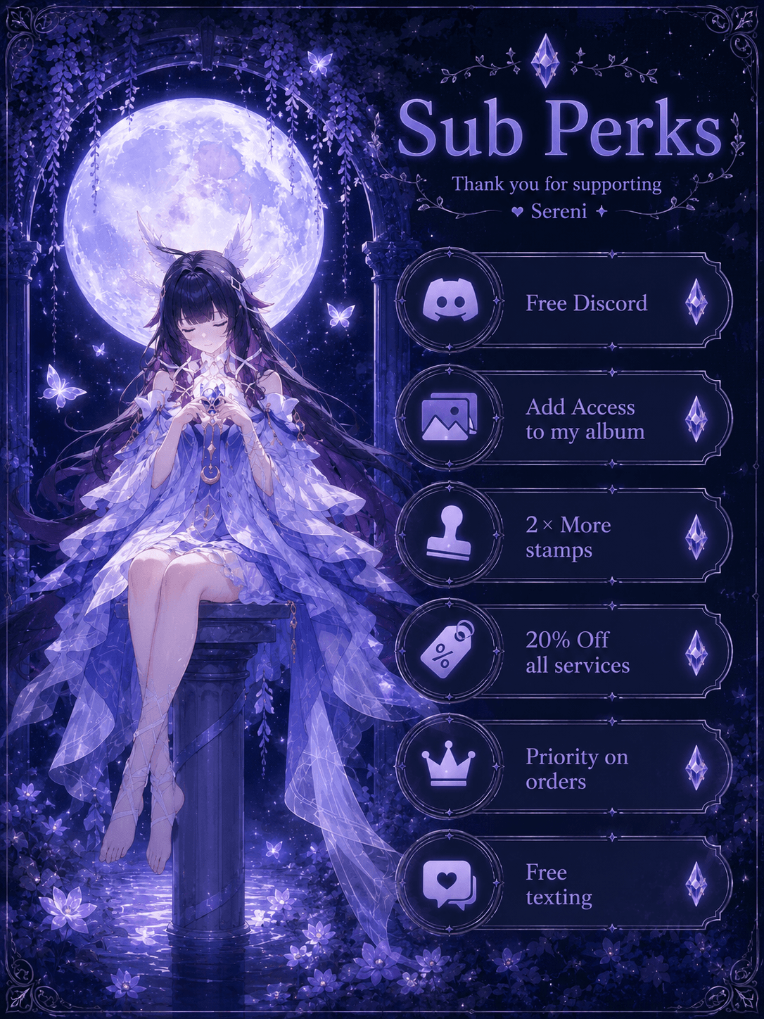 ꧁Sereni Sub perks꧂
