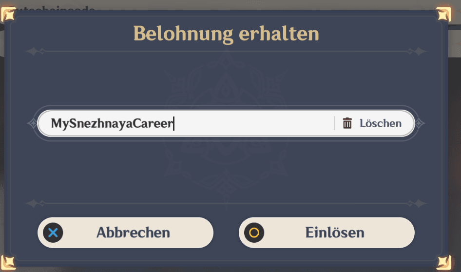 Curent Genshin Code