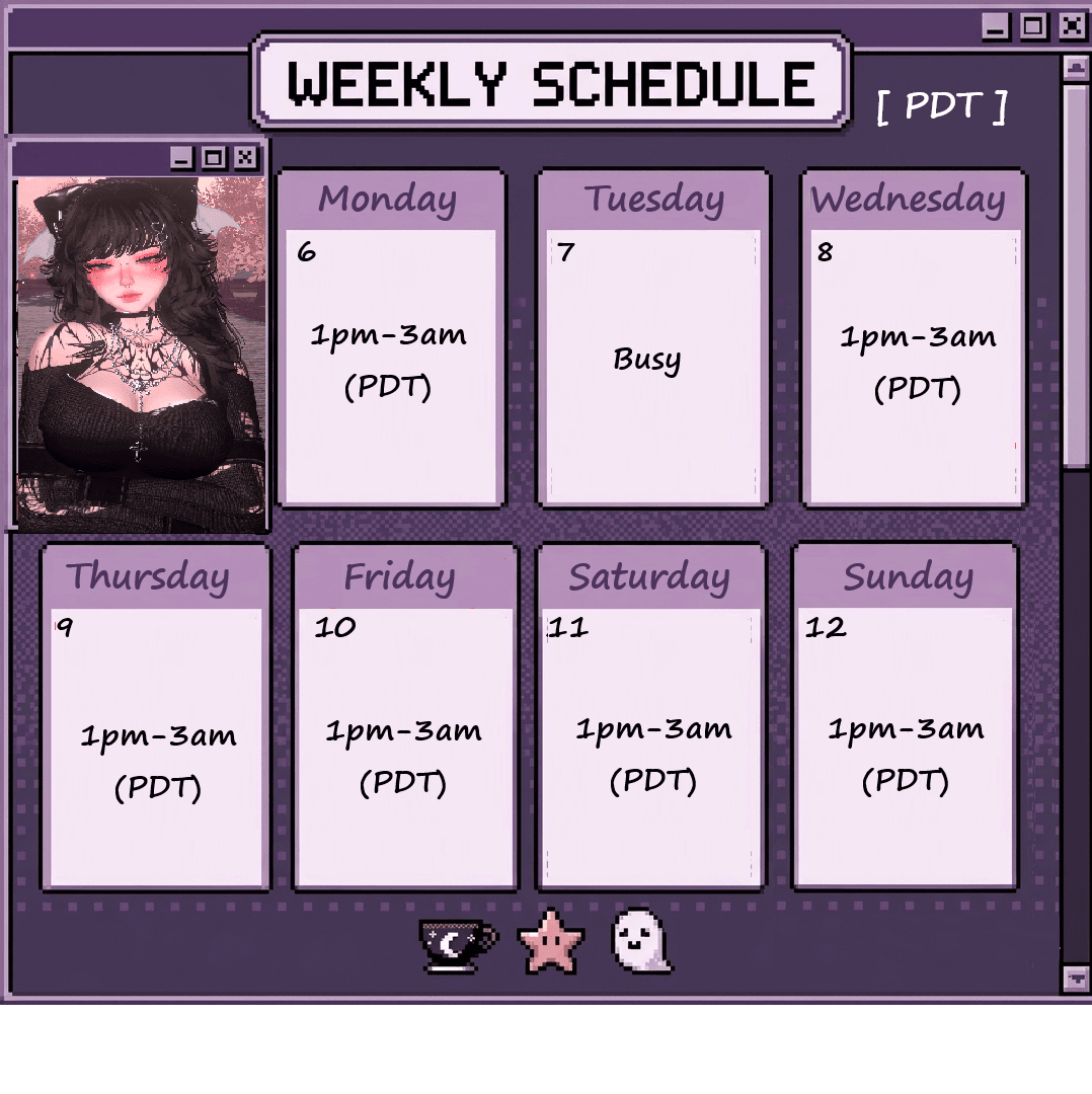 This week's schedule