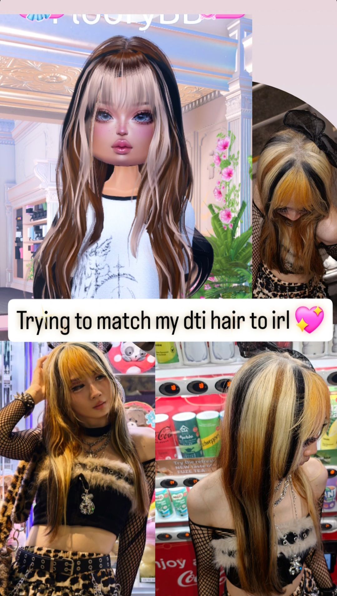 trying to match my dti hair to irl